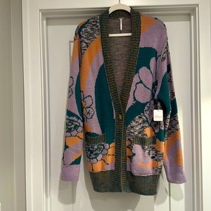 NWT Free People floral cardigan